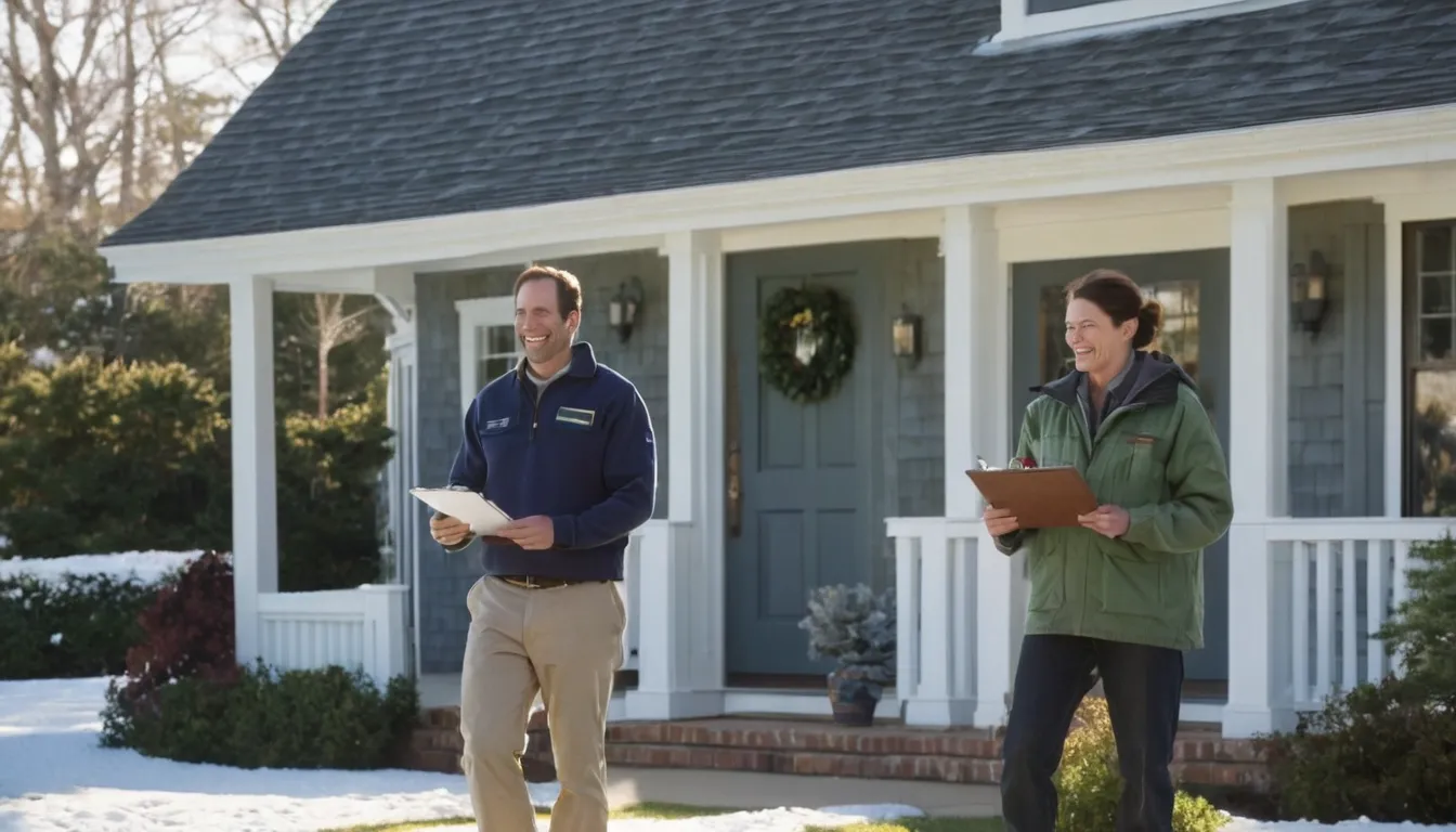 A friendly pest control provider talking with a homeowner at a front door in Glassboro